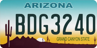 AZ license plate BDG3240