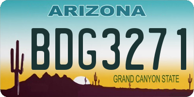 AZ license plate BDG3271