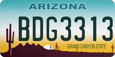 AZ license plate BDG3313