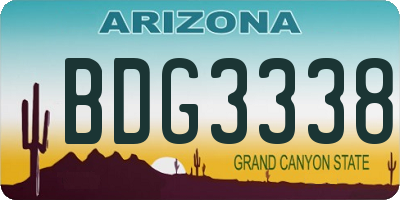 AZ license plate BDG3338