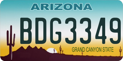 AZ license plate BDG3349