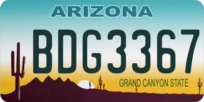 AZ license plate BDG3367