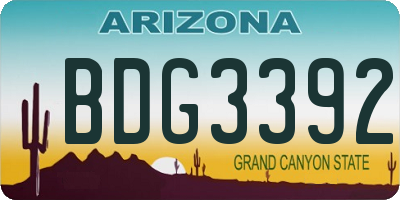 AZ license plate BDG3392