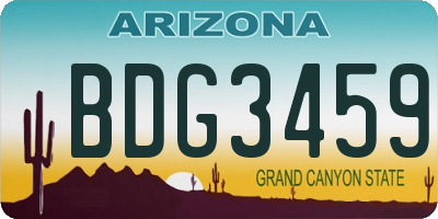 AZ license plate BDG3459