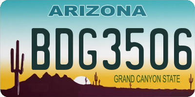 AZ license plate BDG3506