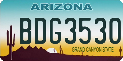 AZ license plate BDG3530