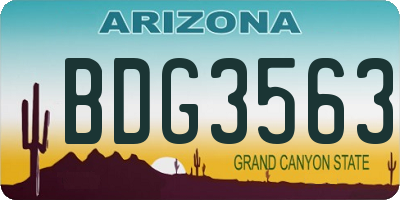 AZ license plate BDG3563