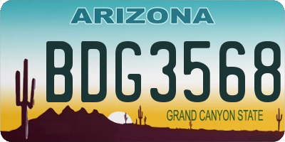 AZ license plate BDG3568