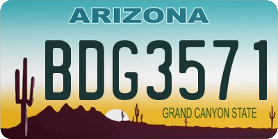 AZ license plate BDG3571