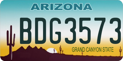 AZ license plate BDG3573