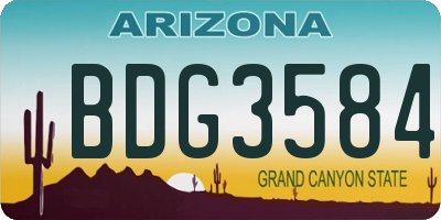 AZ license plate BDG3584