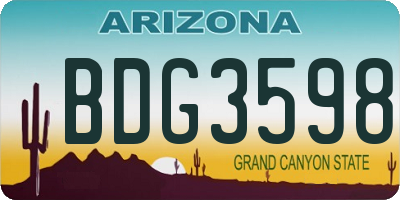 AZ license plate BDG3598