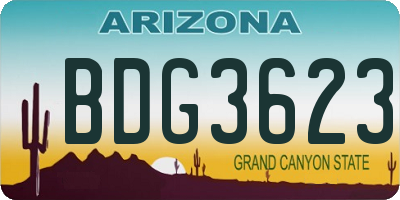 AZ license plate BDG3623