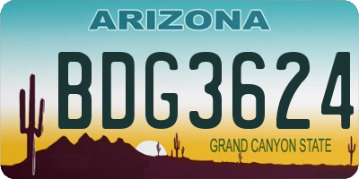 AZ license plate BDG3624