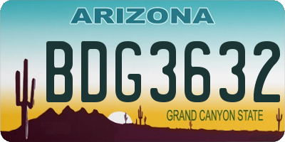 AZ license plate BDG3632