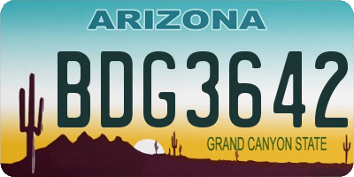 AZ license plate BDG3642