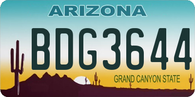 AZ license plate BDG3644