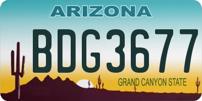 AZ license plate BDG3677