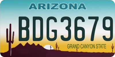 AZ license plate BDG3679