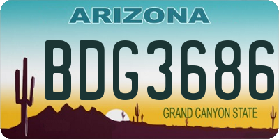 AZ license plate BDG3686