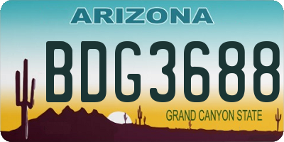 AZ license plate BDG3688