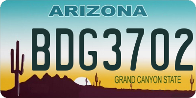 AZ license plate BDG3702