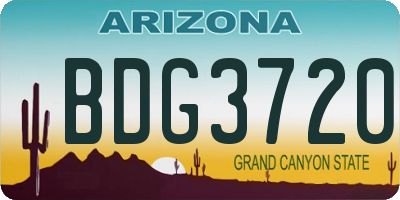 AZ license plate BDG3720