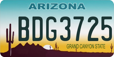 AZ license plate BDG3725