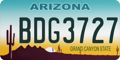 AZ license plate BDG3727