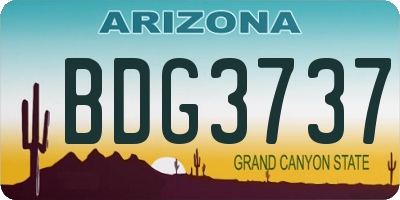 AZ license plate BDG3737