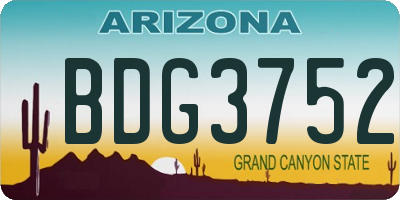 AZ license plate BDG3752