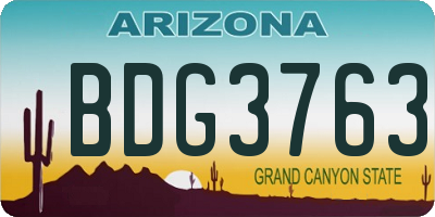 AZ license plate BDG3763