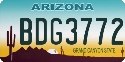 AZ license plate BDG3772