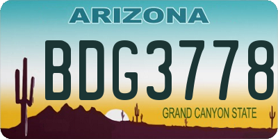 AZ license plate BDG3778