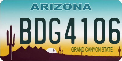 AZ license plate BDG4106