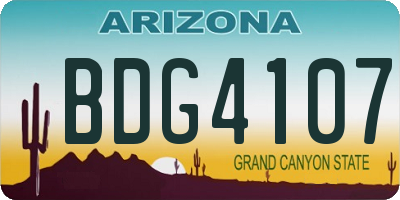 AZ license plate BDG4107