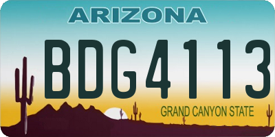 AZ license plate BDG4113