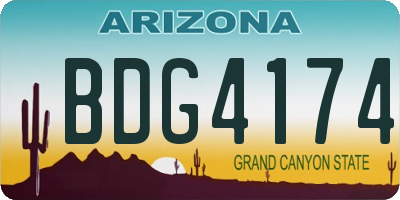 AZ license plate BDG4174