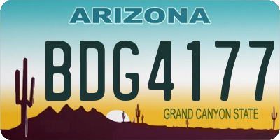 AZ license plate BDG4177