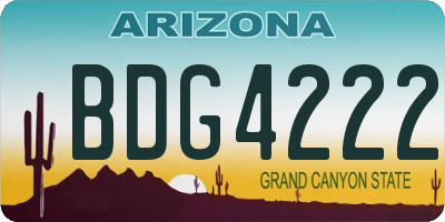 AZ license plate BDG4222