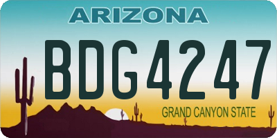 AZ license plate BDG4247