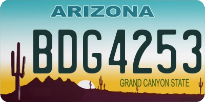 AZ license plate BDG4253