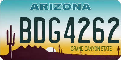 AZ license plate BDG4262