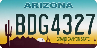 AZ license plate BDG4327