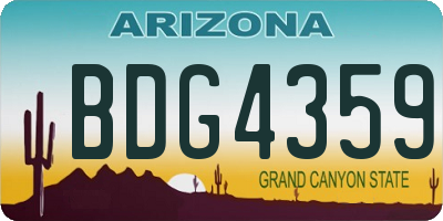 AZ license plate BDG4359