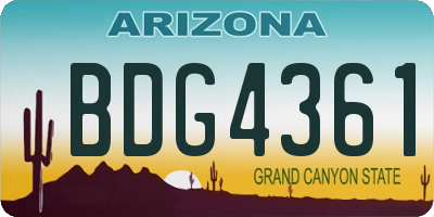 AZ license plate BDG4361