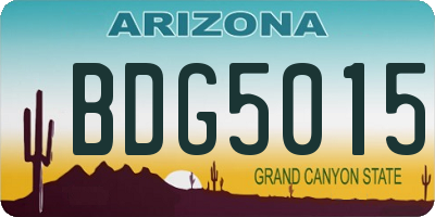 AZ license plate BDG5015