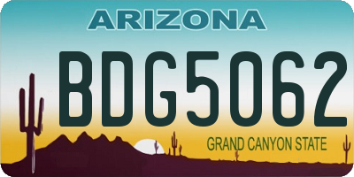 AZ license plate BDG5062