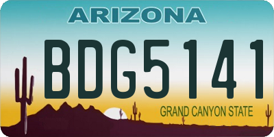 AZ license plate BDG5141