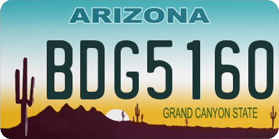 AZ license plate BDG5160